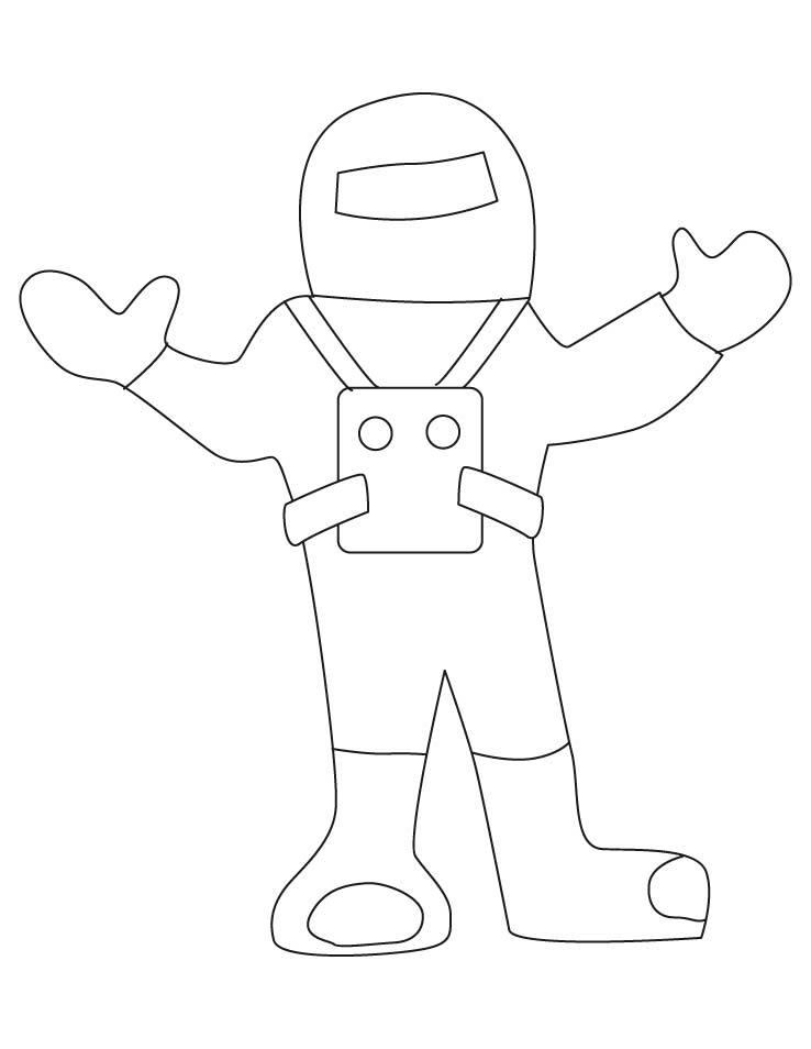 Astronaut dress coloring pages