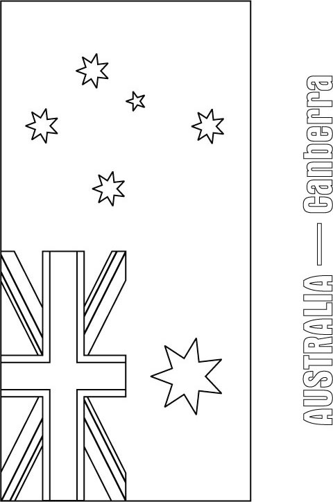 Australia flag coloring page
