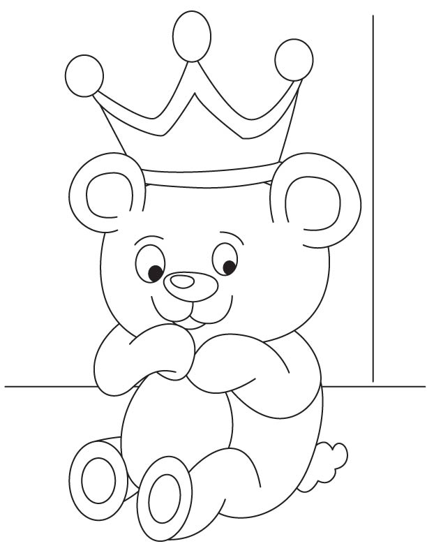 Baby bear cub coloring page