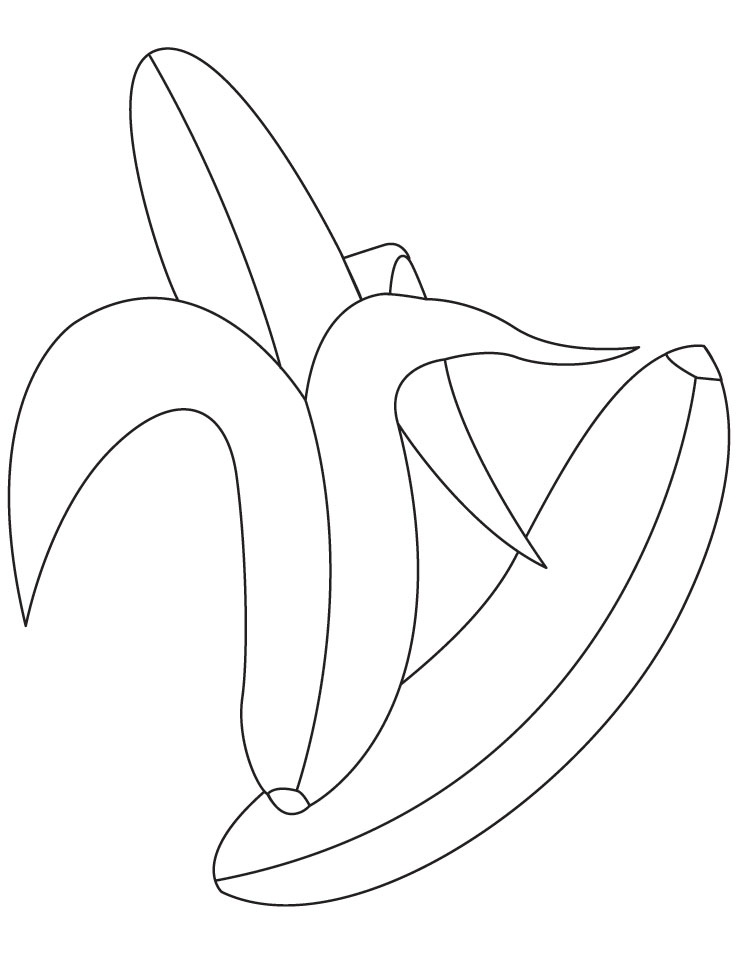 Peeled bananas coloring pages
