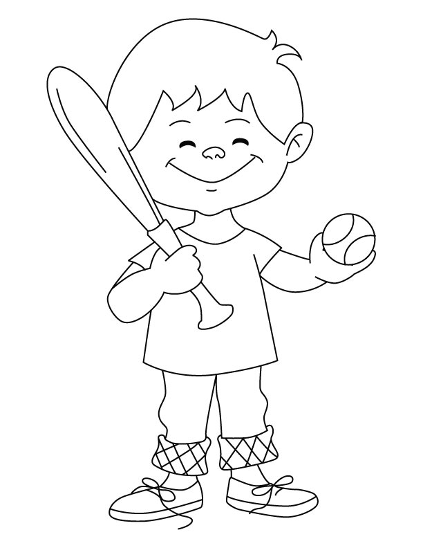 Baseball boy coloring page