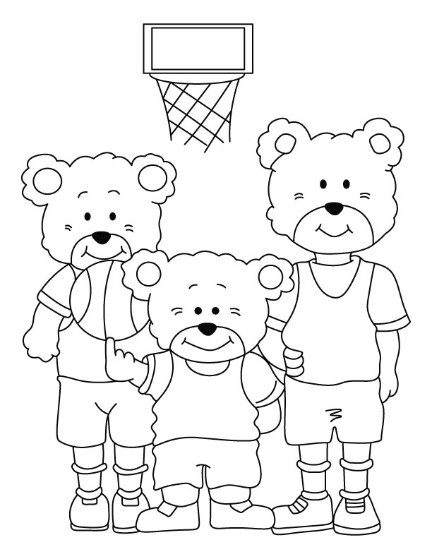 Bear family coloring page