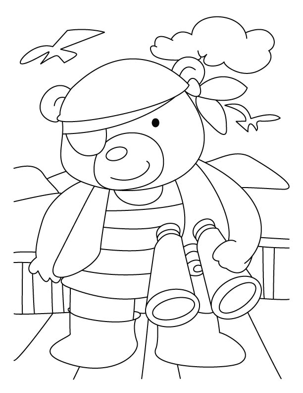 Detective bear coloring pages