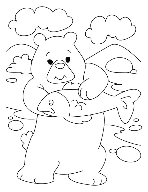 Bear introspects, dear pisces coloring pages