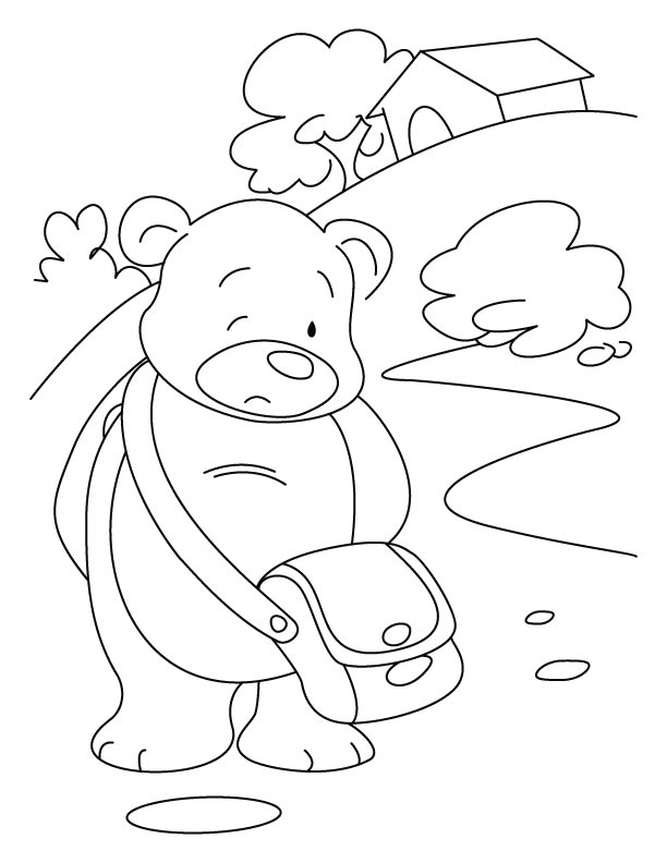Down-hearted Bear coloring pages