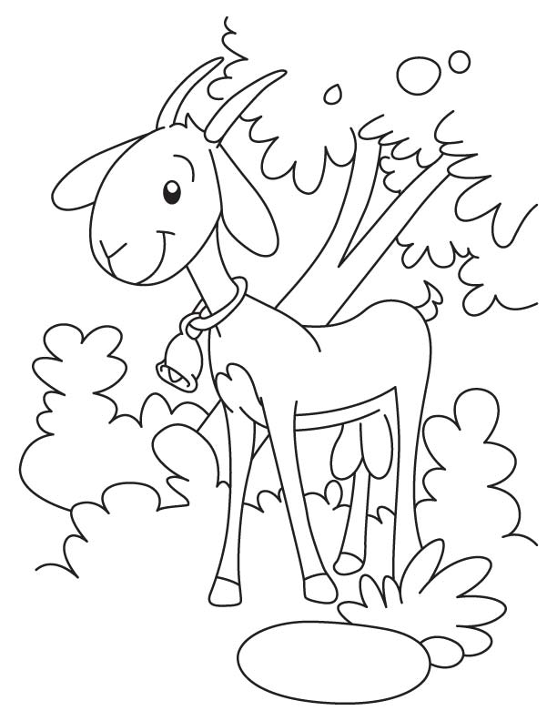 Bell goat coloring page