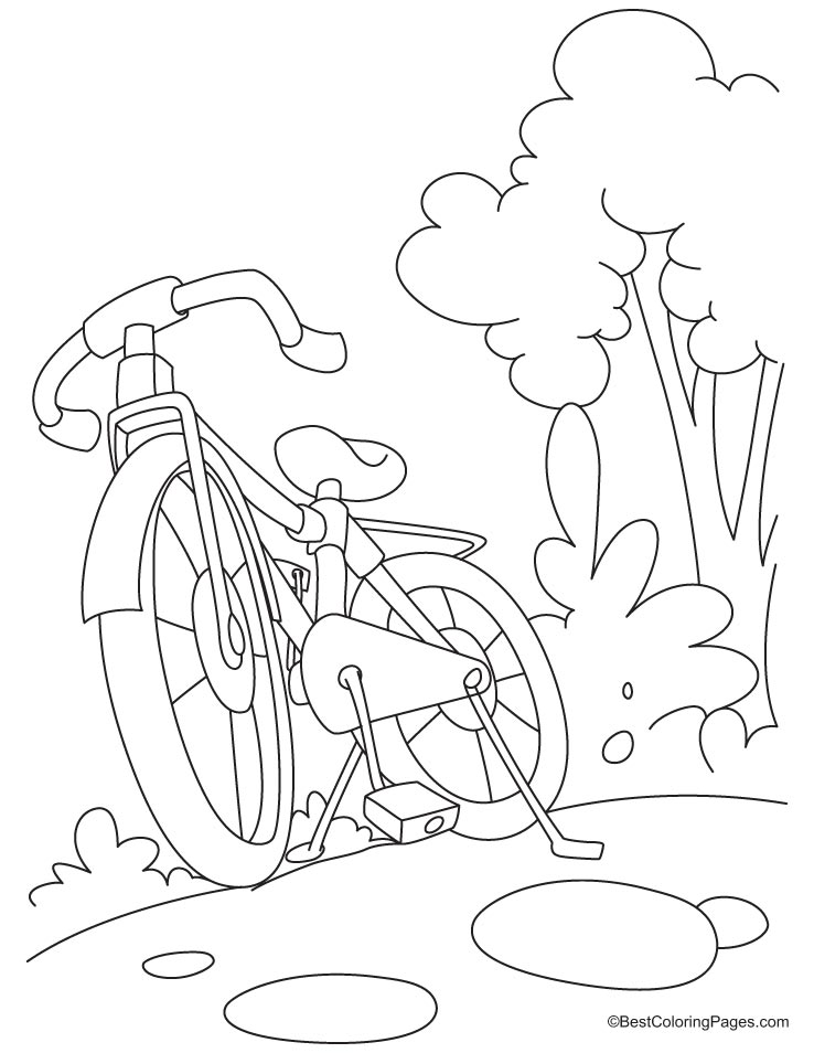 Mountain bike is for sale coloring page