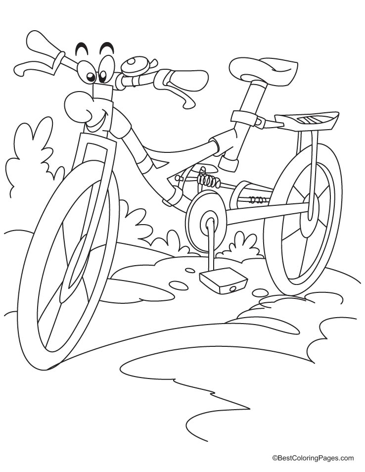 Cartoon racing cycle coloring page