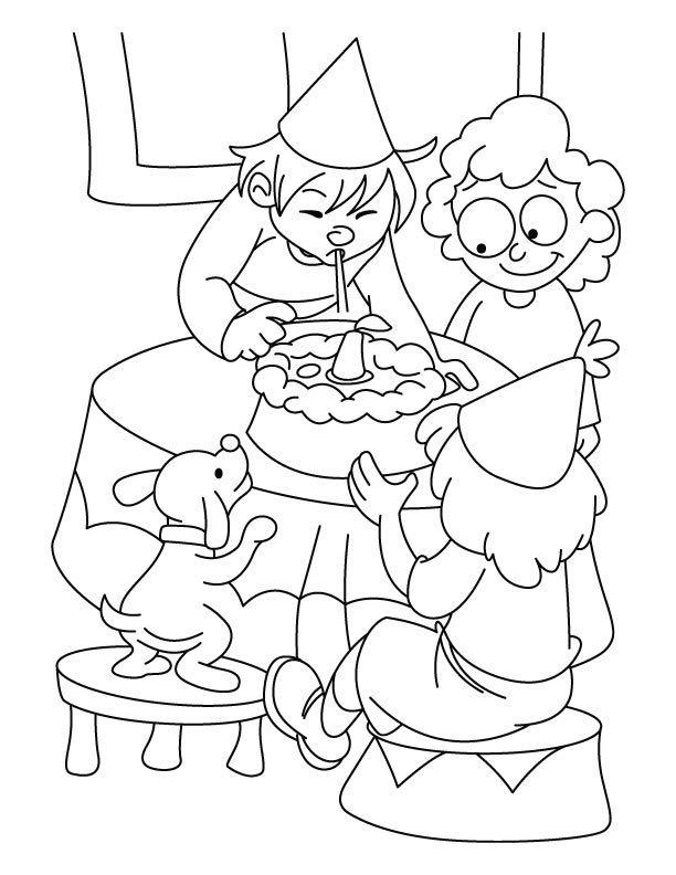 Birthday party coloring pages