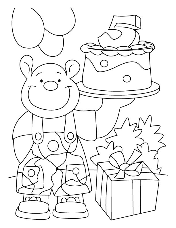 Celebrating his 5th birthday coloring pages