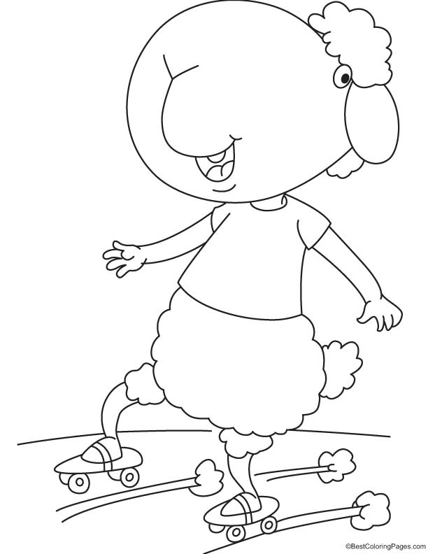  Black sheep skating coloring page