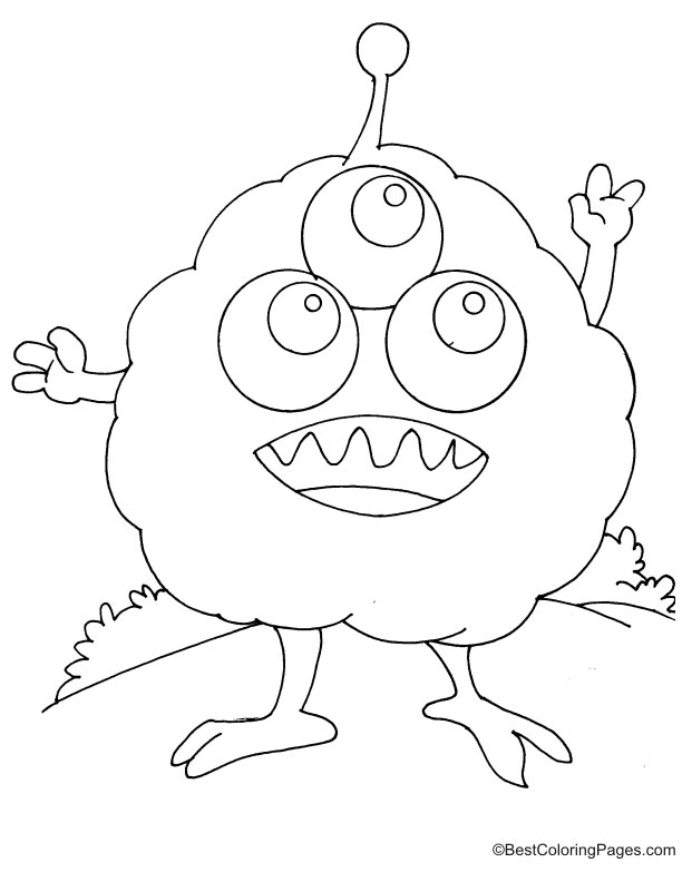 Blackberry shaped monster coloring page
