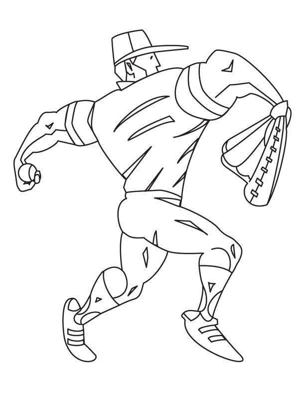 Body builder throwing ball coloring page