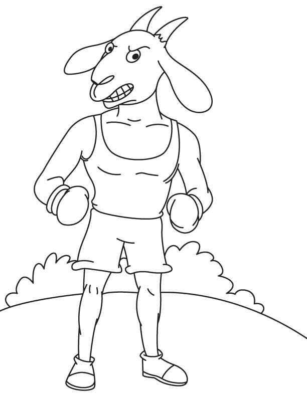 Boxer goat coloring page
