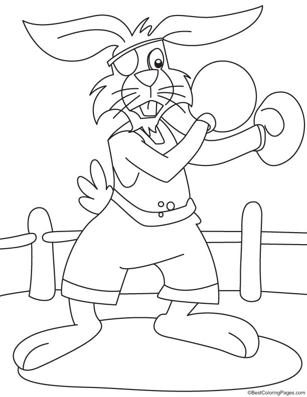 Boxer rabbit coloring page