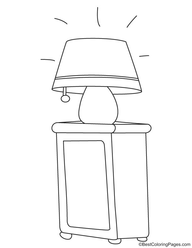 Bright table lamp coloring page