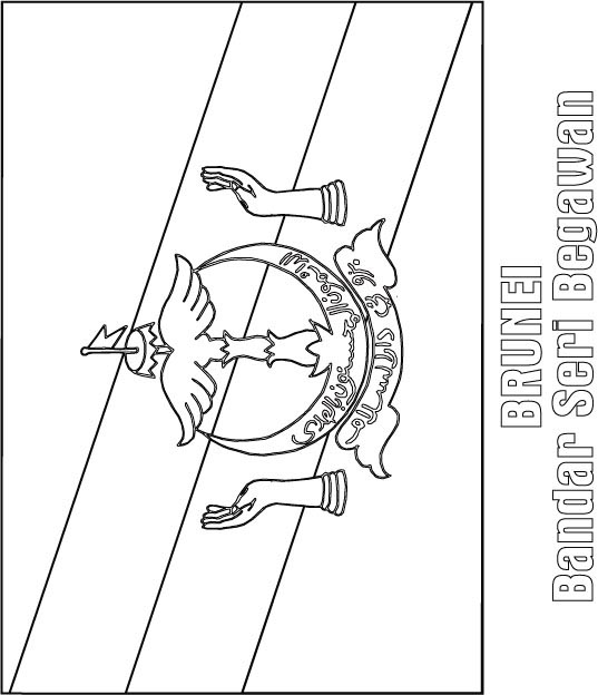 Brunei flag coloring page