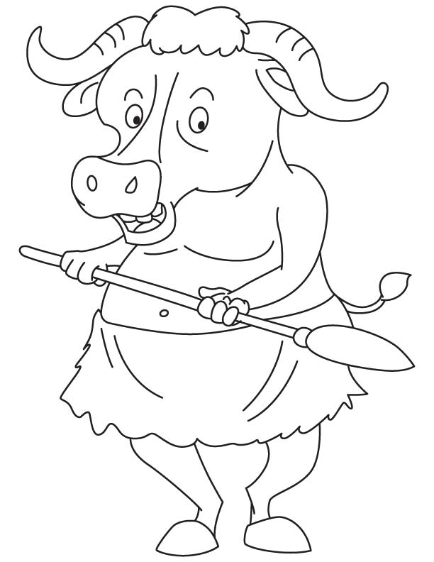Bull dora coloring page