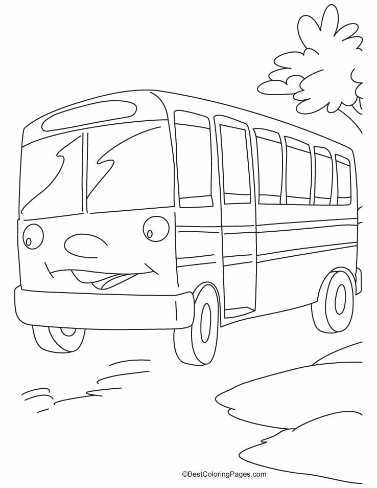 This bus is waiting for the riders coloring pages