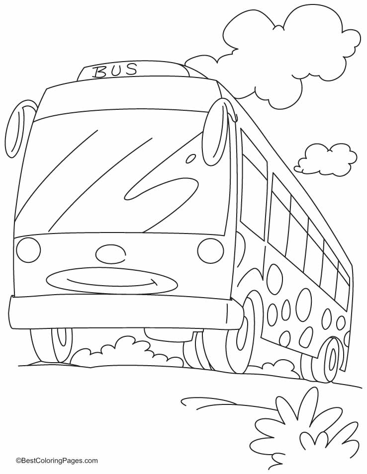 Smart bus for smart travellers coloring pages