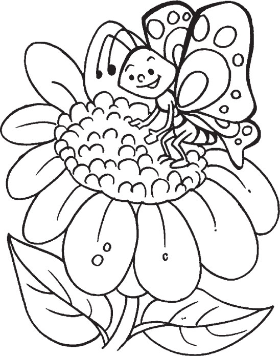 Butterfly n sunflower- true friends under the sky coloring pages
