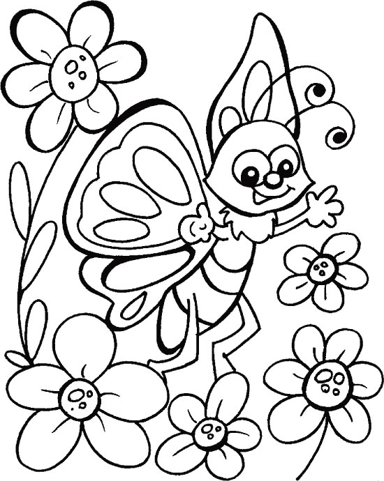Butterfly chats with truest friends coloring pages