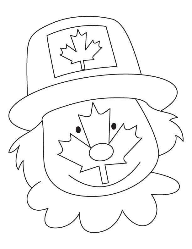 Canada face coloring page