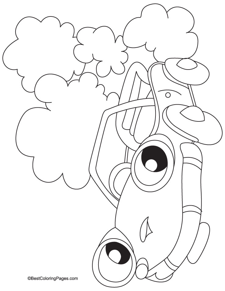 Racing car coloring page