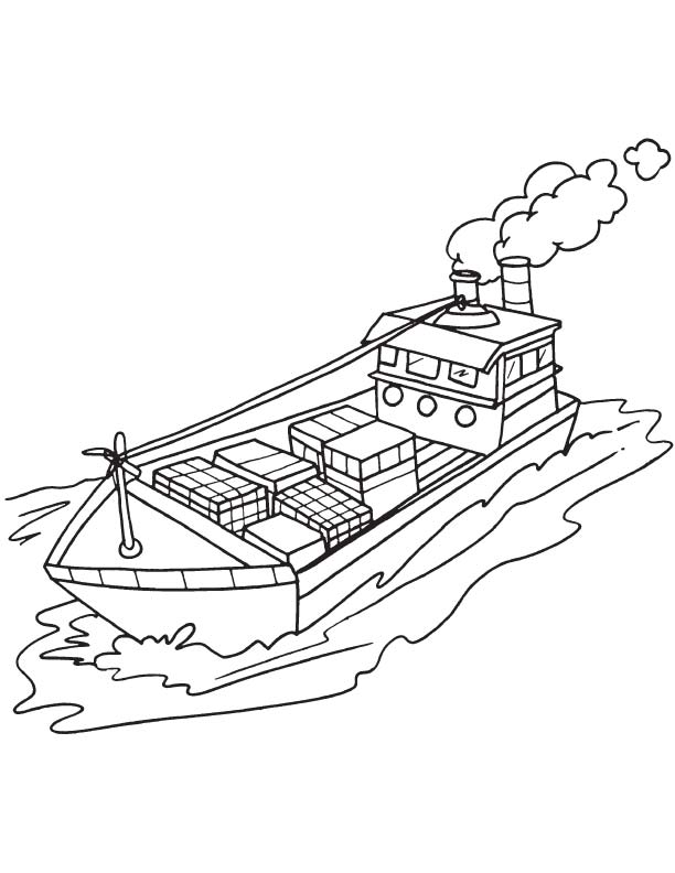 Cargo ship coloring page