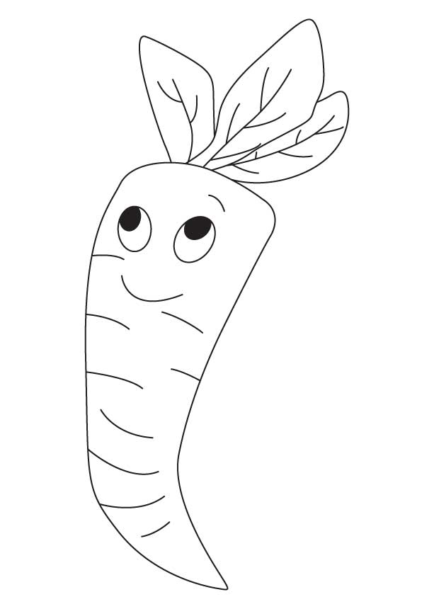 Cartoon carrot vegetable coloring page