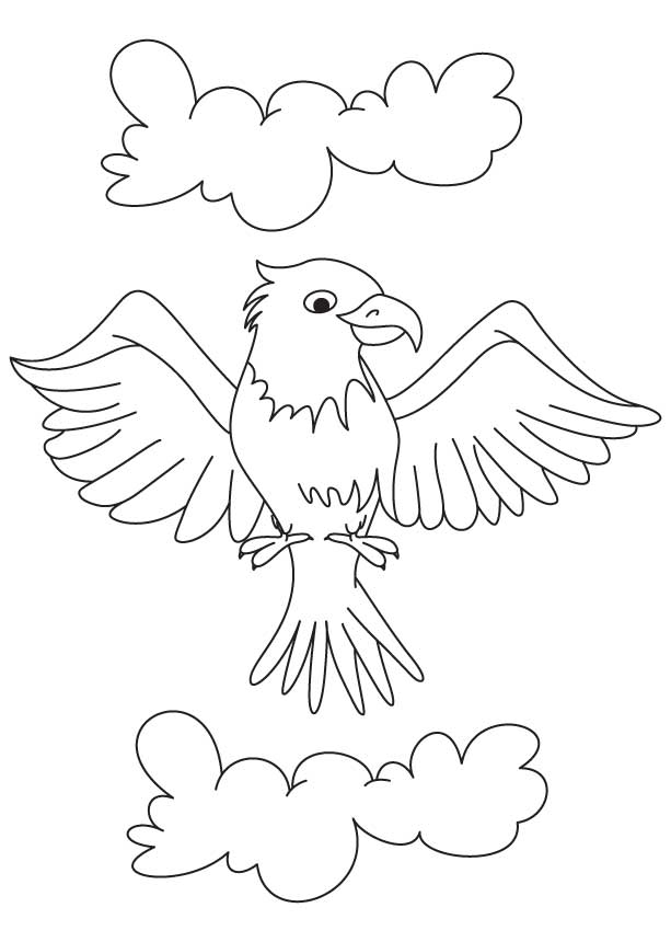 Cartoon eagle coloring page