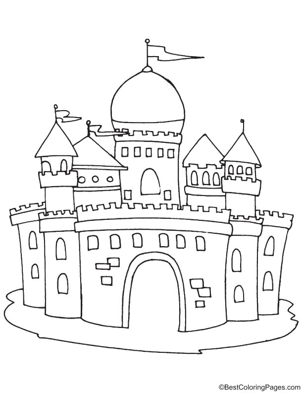 Castle dome coloring page