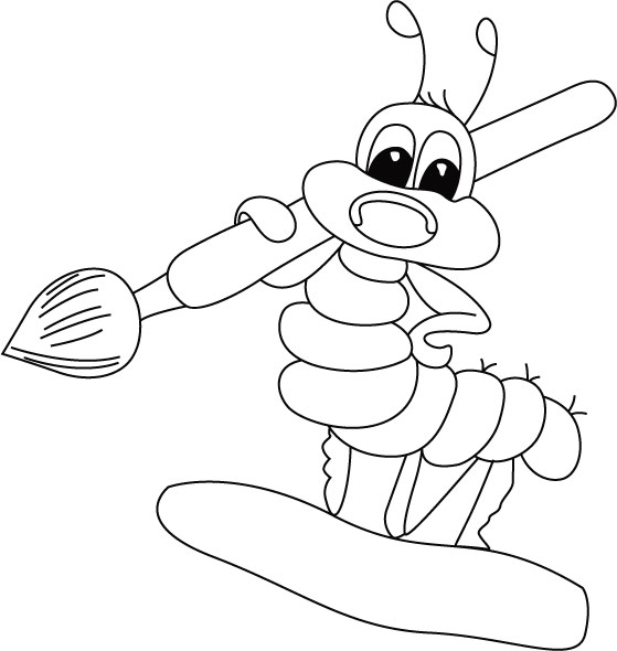 Caterpillar-the writer coloring pages