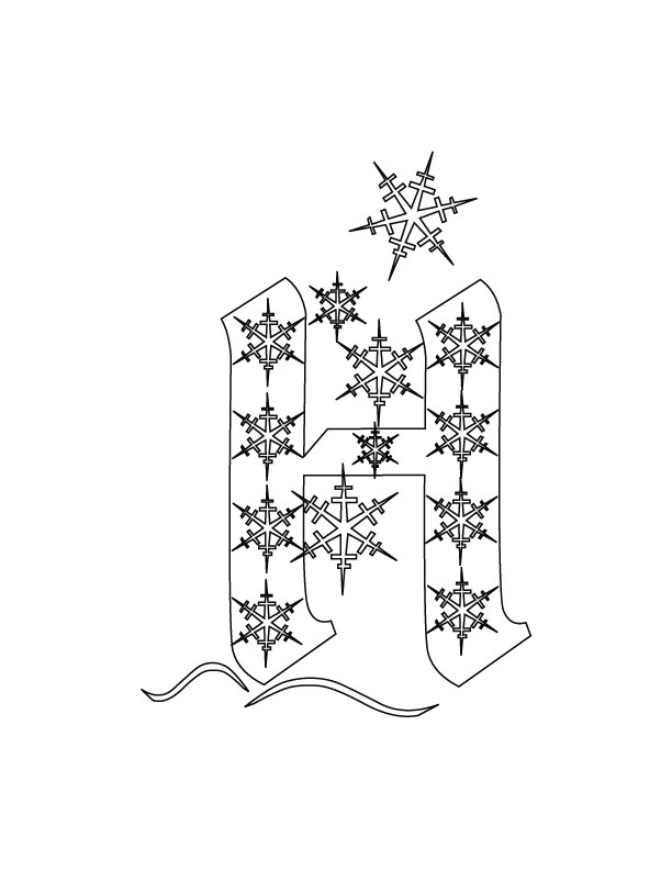 Christmas Alphabet H Coloring Pages