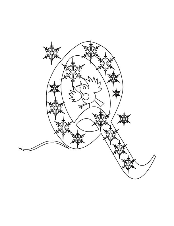 Christmas Alphabet Q Coloring Pages