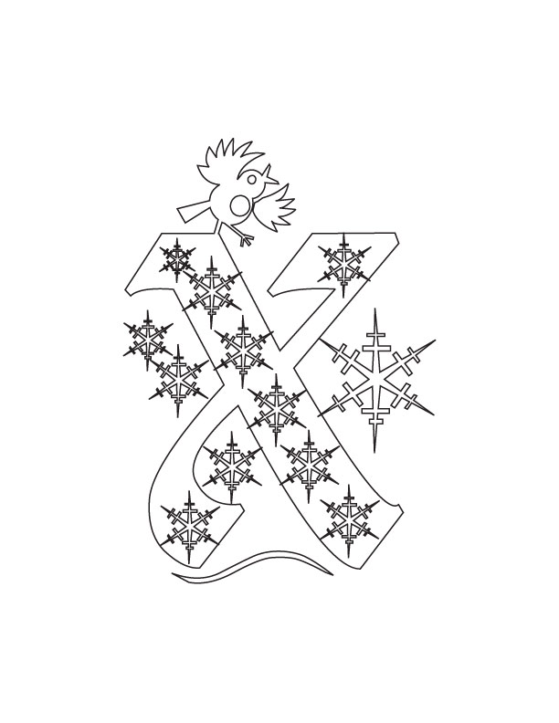 Christmas Alphabet X Coloring Pages