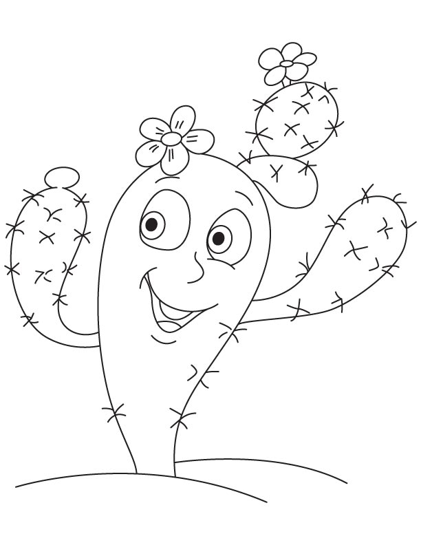 Christmas cactus coloring page