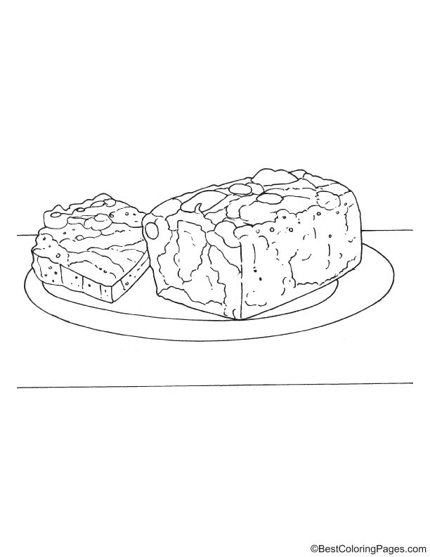 Christmas fruit cake coloring page