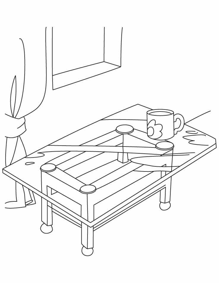 Coffee table coloring pages