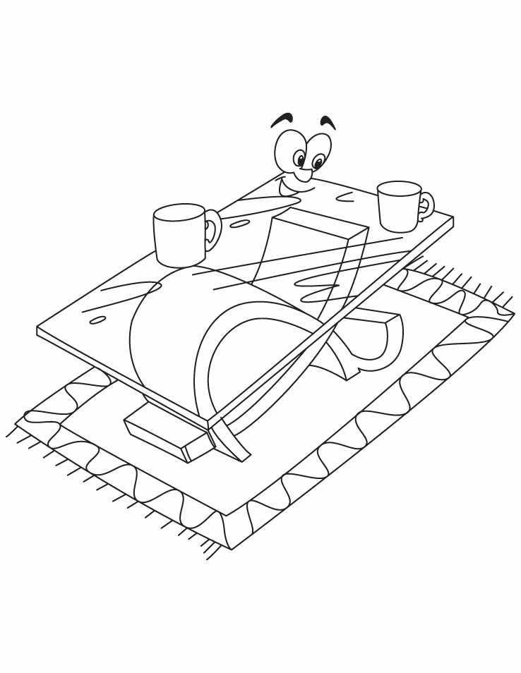 A modern coffee table coloring pages