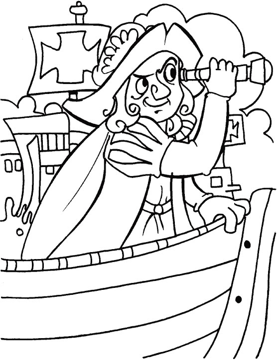 Columbus looking for some thing strange coloring page