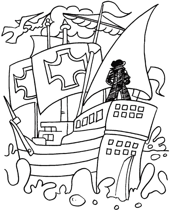 Santa Maria de Colombo sail coloring pages