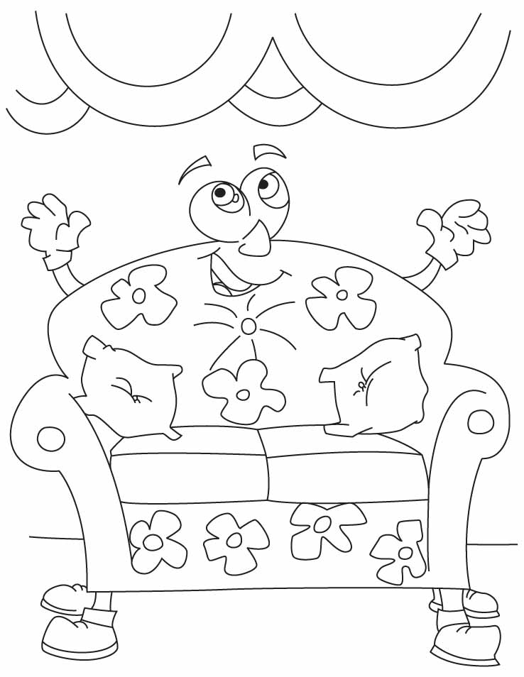 Cartoon couch coloring pages