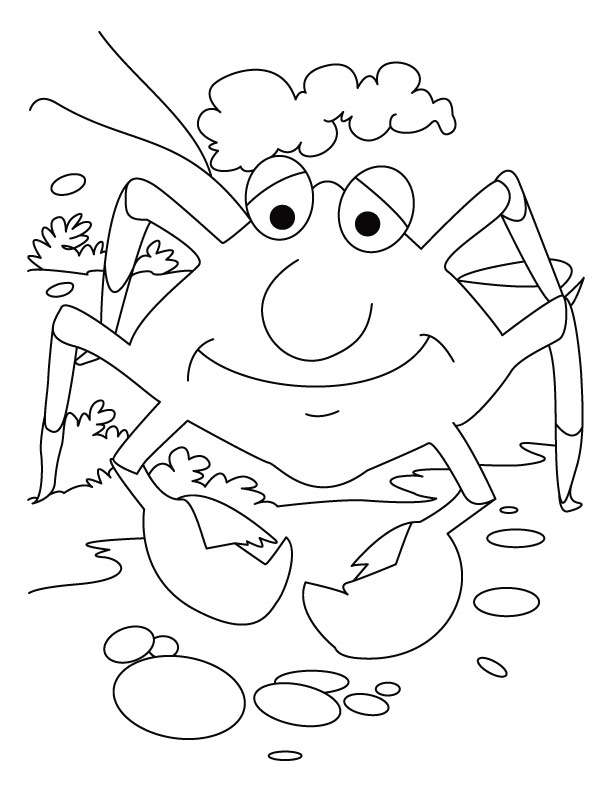 Crab, smile please coloring pages