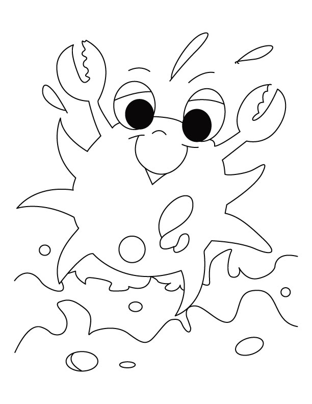 Cheerful crab coloring pages