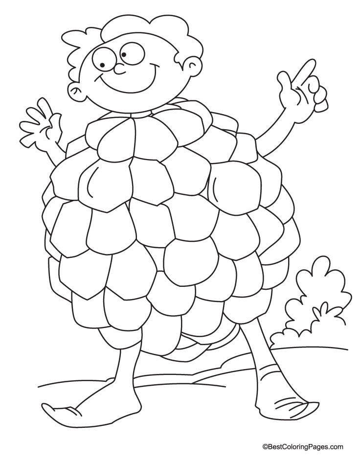 Cartoon custard apple coloring pages