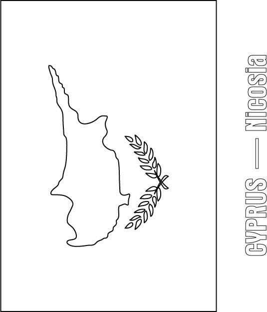 Cyprus flag coloring page