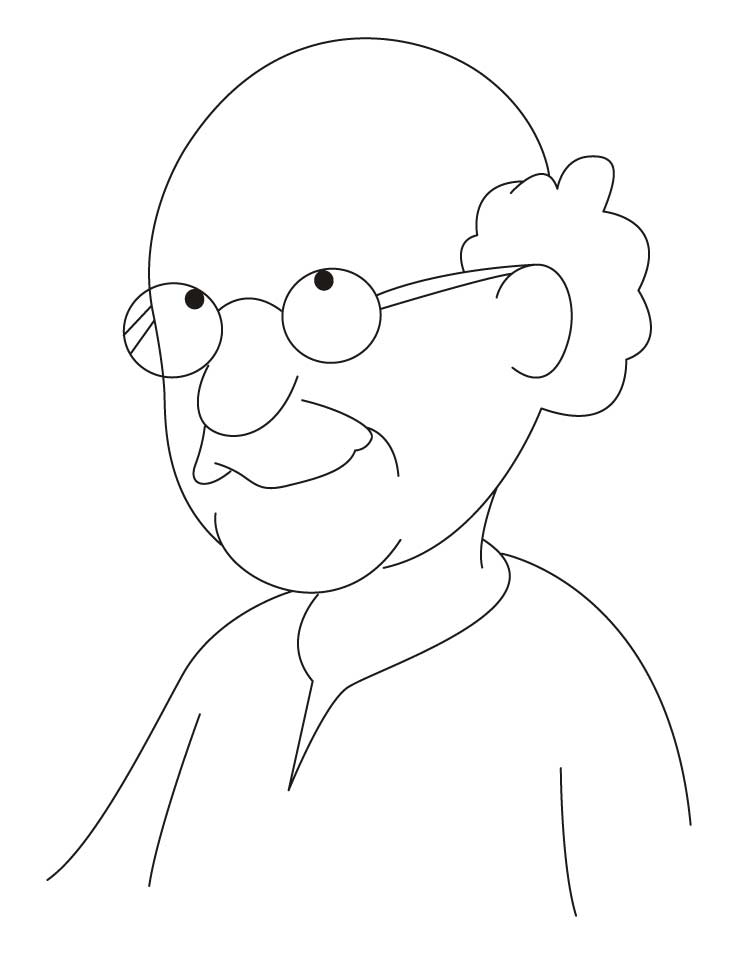 Dada ji wearing spectacles coloring pages