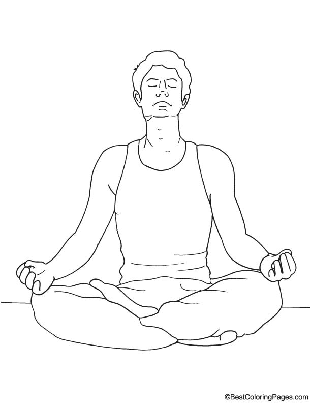Deep meditation coloring page