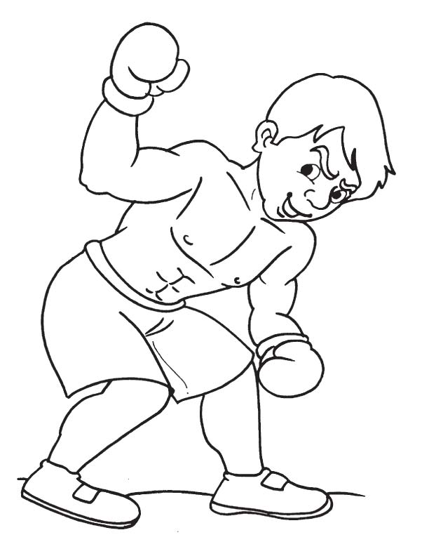 Defensive boxing coloring page